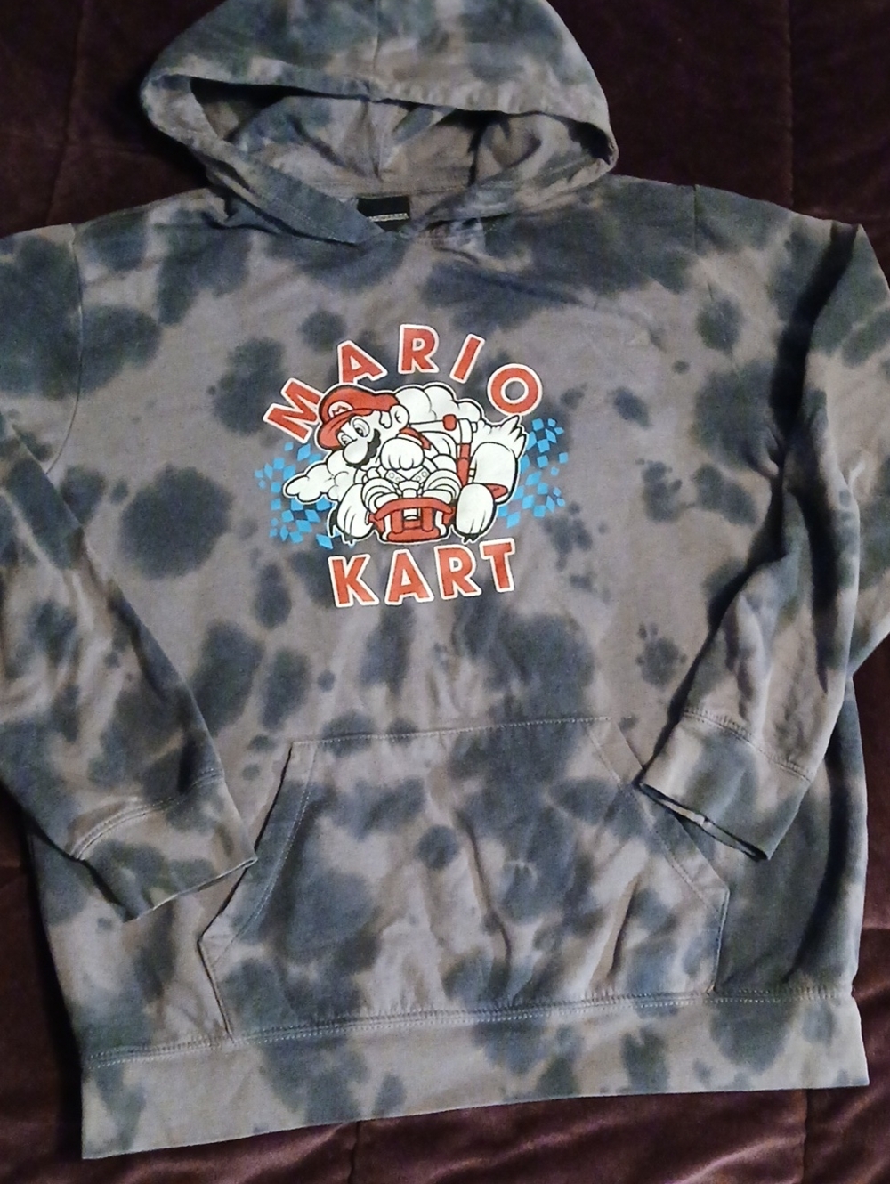 Mario Kart Tie-Dye Hoodie for Kids - Gray/Blue